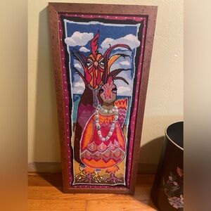 Rooster and Chicken Weaving Folk Art